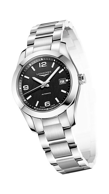 Женские механический с автоподзаводом часы Longines Conquest Classic L2.285.4.56.6 черный нержавеющая сталь — Изображение 2