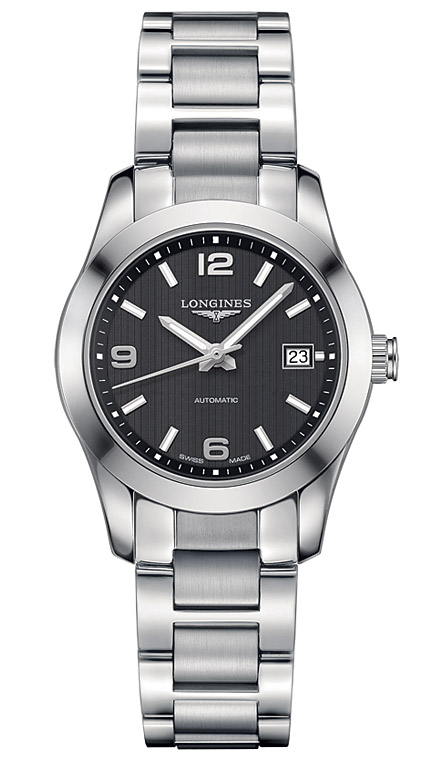 Женские механический с автоподзаводом часы Longines Conquest Classic L2.285.4.56.6 черный нержавеющая сталь — Изображение 1