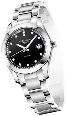 Женские механический с автоподзаводом часы Longines Conquest Classic L2.285.4.58.6 черный нержавеющая сталь — Изображение 2