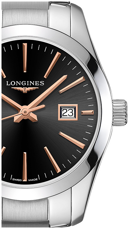 Женские кварцевый часы Longines Conquest Classic L2.286.4.52.6 черный нержавеющая сталь — Изображение 2