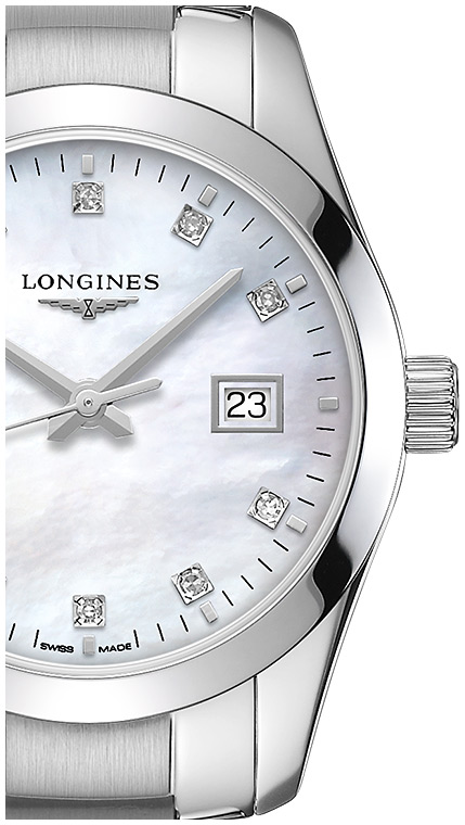 Женские кварцевый часы Longines Conquest Classic L2.286.4.87.6 белый нержавеющая сталь — Изображение 2