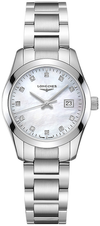 Женские кварцевый часы Longines Conquest Classic L2.286.4.87.6 белый нержавеющая сталь — Изображение 1