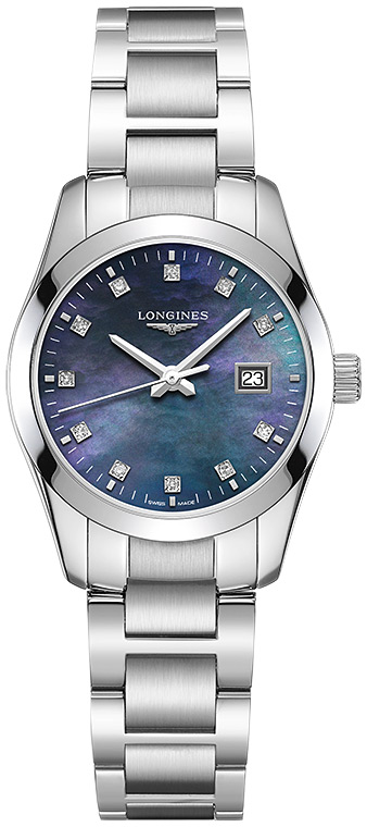 Женские кварцевый часы Longines Conquest Classic L2.286.4.88.6 черный нержавеющая сталь — Изображение 1