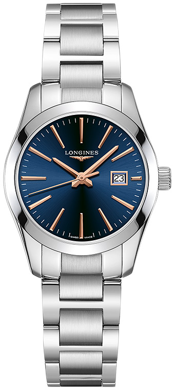 Женские кварцевый часы Longines Conquest Classic L2.286.4.92.6 синий нержавеющая сталь — Изображение 1