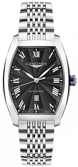 Женские часы Longines Longines Evidenza L2.342.4.51.6, механизм механический с автоподзаводом, циферблат черный, браслет нержавеющая сталь — Изображение 1