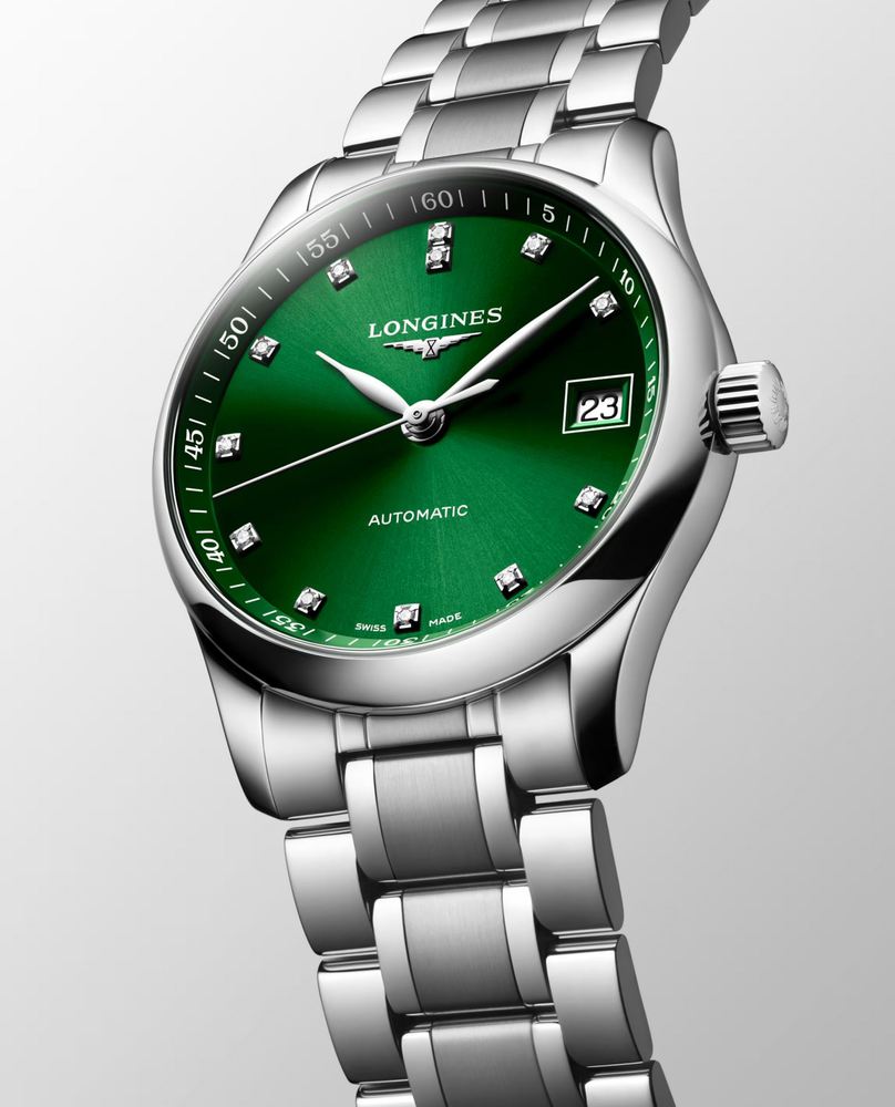 Женские часы Longines The Longines Master Collection L2.357.4.99.6, механизм механический с автоподзаводом, циферблат зеленый, браслет нержавеющая сталь — Изображение 5