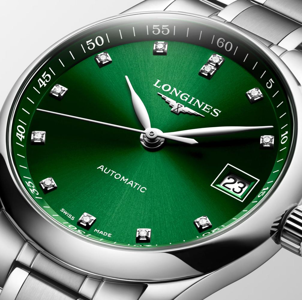 Женские часы Longines The Longines Master Collection L2.357.4.99.6, механизм механический с автоподзаводом, циферблат зеленый, браслет нержавеющая сталь — Изображение 6