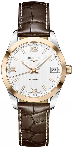 Женские механический с автоподзаводом часы Longines Conquest Classic L2.385.5.76.3 белый кожа — Изображение 1