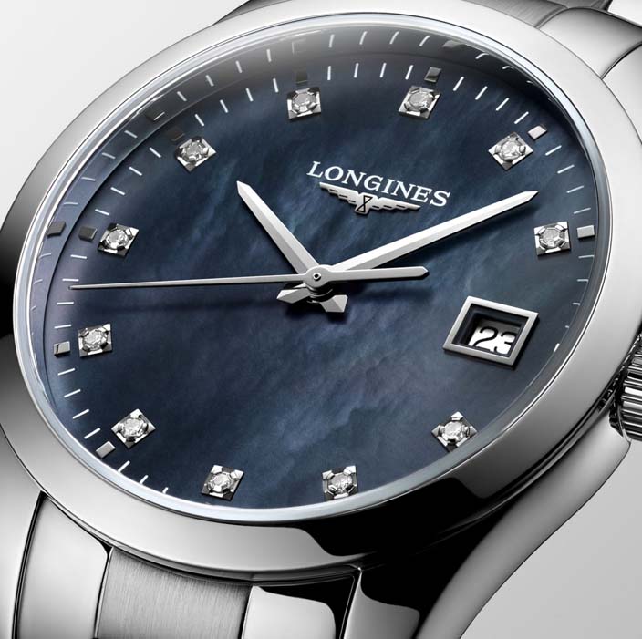 Женские кварцевый часы Longines Conquest Classic L2.386.4.88.6 черный нержавеющая сталь — Изображение 2