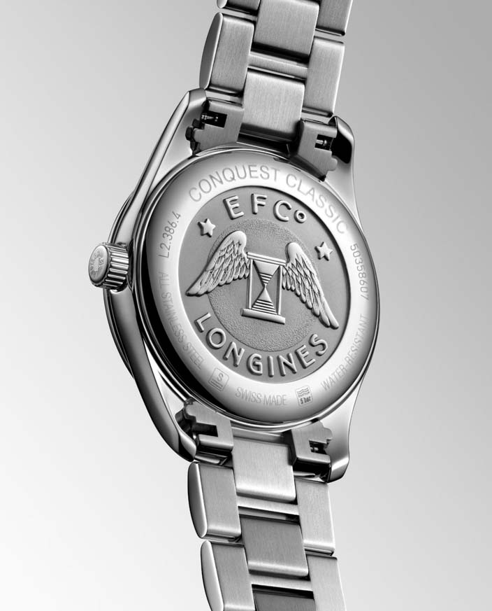 Женские кварцевый часы Longines Conquest Classic L2.386.4.88.6 черный нержавеющая сталь — Изображение 5