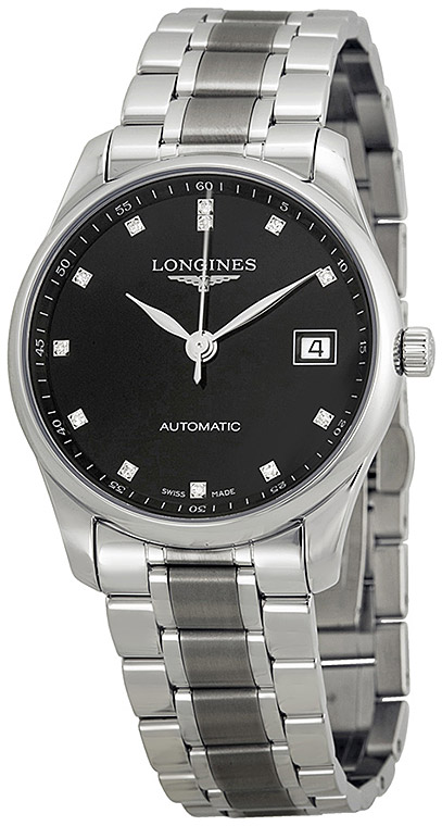 Унисекс часы Longines The Longines Master Collection L2.518.4.57.6, механизм механический с автоподзаводом, циферблат черный, браслет нержавеющая сталь — Изображение 2