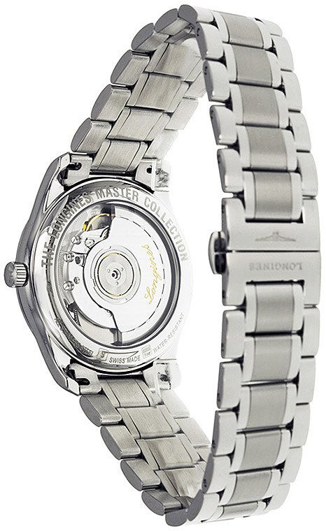 Унисекс часы Longines The Longines Master Collection L2.518.4.57.6, механизм механический с автоподзаводом, циферблат черный, браслет нержавеющая сталь — Изображение 4