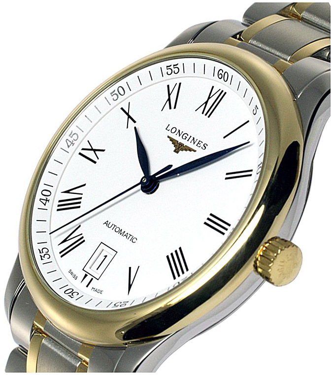 Мужские механический с автоподзаводом часы Longines The Longines Master Collection L2.628.5.11.7 белый нержавеющая сталь + золото 18к — Изображение 4