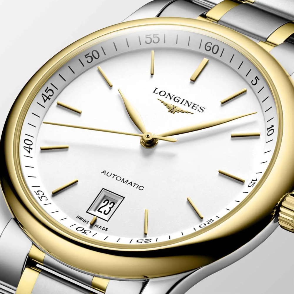 Мужские часы Longines The Longines Master Collection L2.628.5.12.7, механизм механический с автоподзаводом, циферблат белый, браслет нержавеющая сталь + золото 18к — Изображение 5