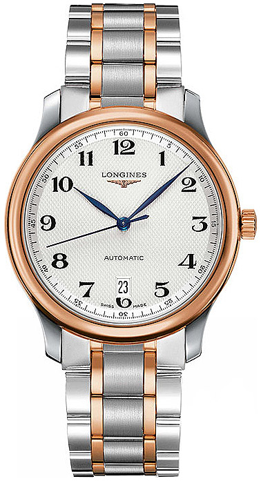 Мужские часы Longines The Longines Master Collection L2.628.5.79.7, механизм механический с автоподзаводом, циферблат серебристый, браслет нержавеющая сталь + золото 18к — Изображение 1