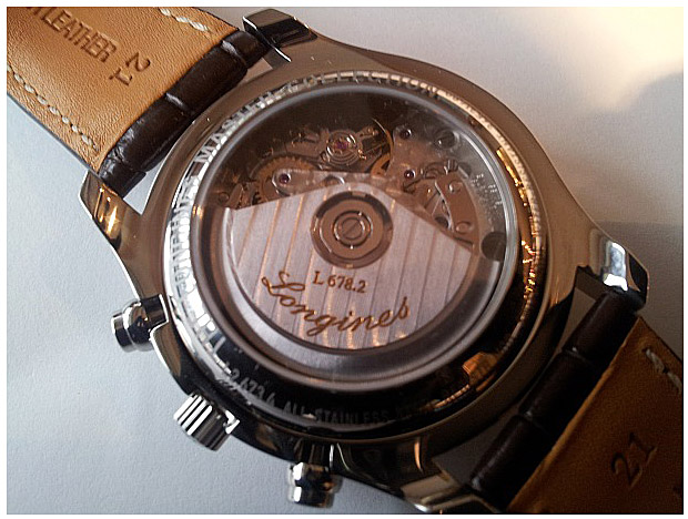 Мужские механический хронограф с автоподзаводом часы Longines The Longines Master Collection L2.673.4.51.7 черный кожа — Изображение 4