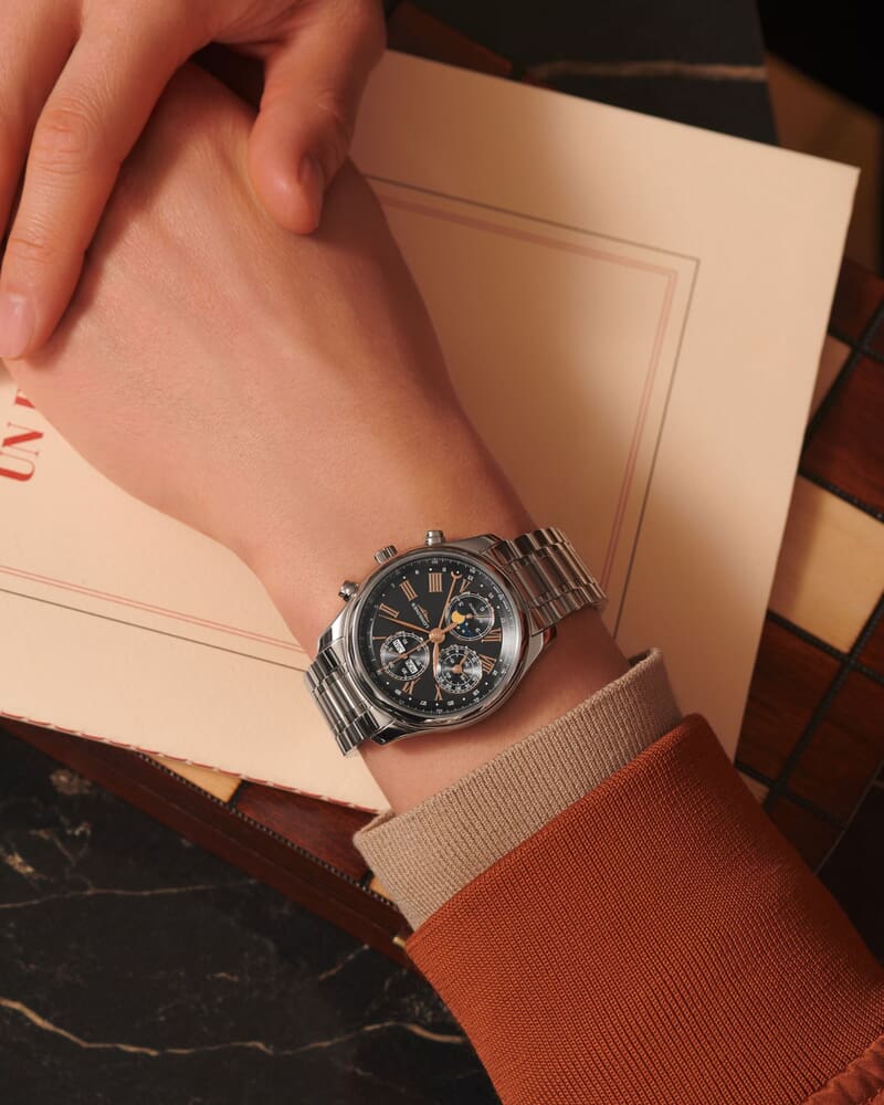 Мужские механический хронограф с автоподзаводом часы Longines The Longines Master Collection L2.673.4.61.6 серый нержавеющая сталь — Изображение 3