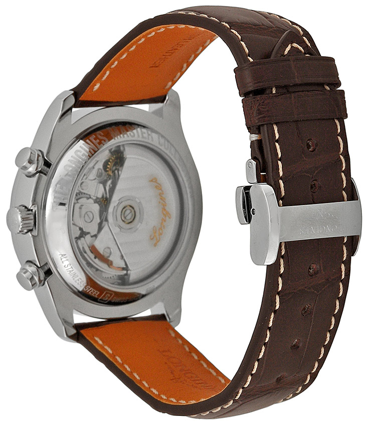 Мужские часы Longines The Longines Master Collection L2.673.4.78.3, механизм механический хронограф с автоподзаводом, циферблат серебристый, браслет кожа — Изображение 7
