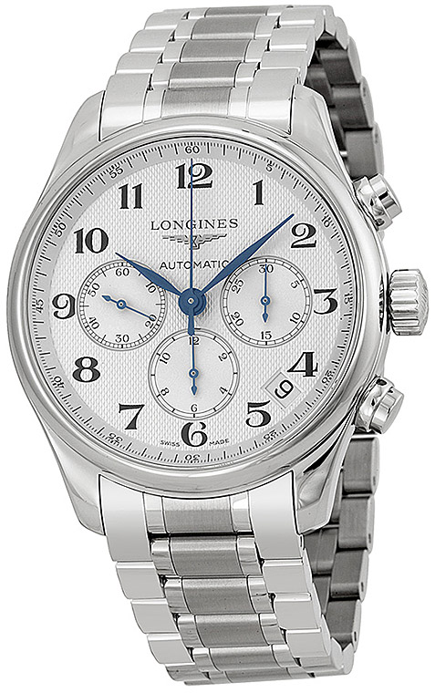 Мужские часы Longines The Longines Master Collection L2.693.4.78.6, механизм механический хронограф с автоподзаводом, циферблат серебристый, браслет нержавеющая сталь — Изображение 2