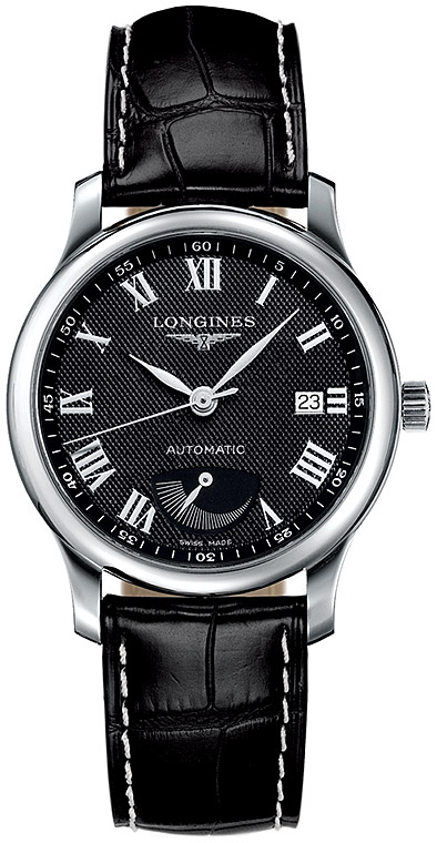 Мужские часы Longines The Longines Master Collection L2.708.4.51.7, механизм механический с автоподзаводом, циферблат черный, браслет кожа — Изображение 1