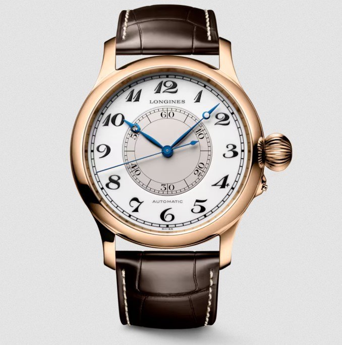 Мужские механический с автоподзаводом часы Longines Weems Second-Setting L2.713.8.13.0 белый кожа — Изображение 1