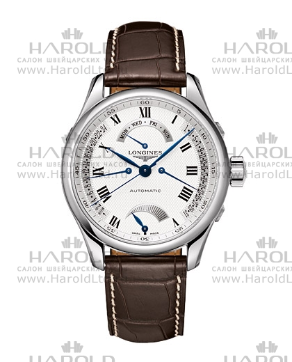 Мужские часы Longines The Longines Master Collection L2.714.4.71.5, механизм механический с автоподзаводом, циферблат белый, браслет кожа — Изображение 1