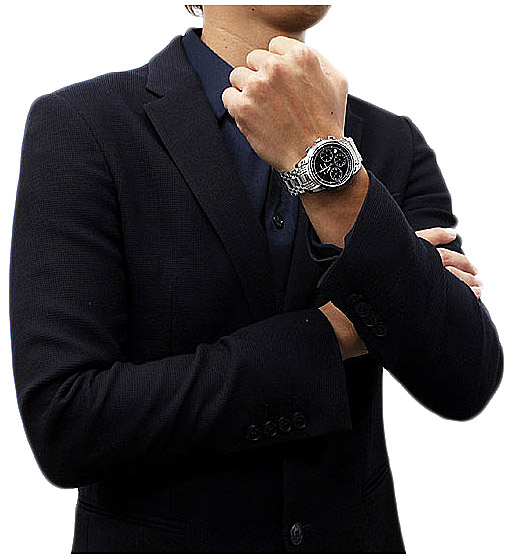 Мужские часы Longines Saint-Imier Collection L2.752.4.52.6, механизм механический хронограф с автоподзаводом, циферблат черный, браслет нержавеющая сталь — Изображение 5