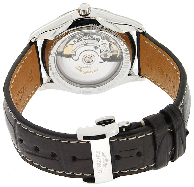 Мужские часы Longines The Longines Master Collection L2.755.4.78.3, механизм механический с автоподзаводом, циферблат серебристый, браслет кожа — Изображение 5