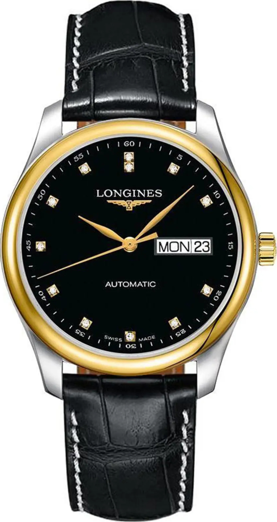 Мужские часы Longines The Longines Master Collection L2.755.5.57.2, механизм механический с автоподзаводом, циферблат черный, браслет кожа — Изображение 1