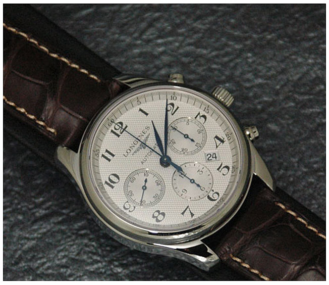 Мужские часы Longines The Longines Master Collection L2.759.4.78.5, механизм механический хронограф с автоподзаводом, циферблат серебристый, браслет кожа — Изображение 6