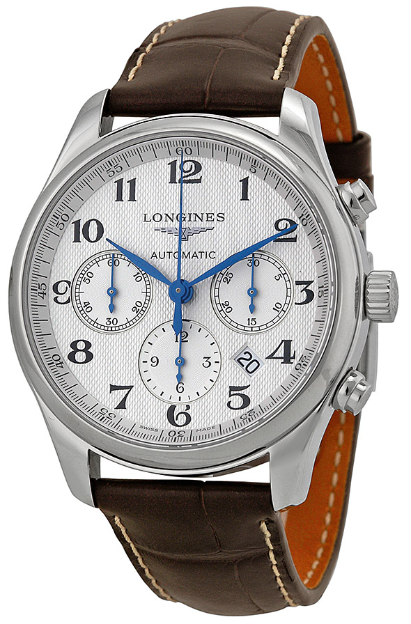 Мужские часы Longines The Longines Master Collection L2.759.4.78.5, механизм механический хронограф с автоподзаводом, циферблат серебристый, браслет кожа — Изображение 9
