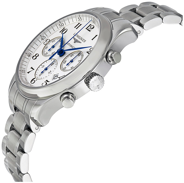 Мужские часы Longines The Longines Master Collection L2.759.4.78.6, механизм механический хронограф с автоподзаводом, циферблат серебристый, браслет нержавеющая сталь — Изображение 2