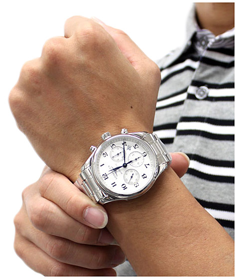 Мужские часы Longines The Longines Master Collection L2.759.4.78.6, механизм механический хронограф с автоподзаводом, циферблат серебристый, браслет нержавеющая сталь — Изображение 4