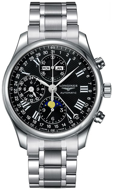 Мужские механический хронограф с автоподзаводом часы Longines The Longines Master Collection L2.773.4.51.6 черный нержавеющая сталь — Изображение 1