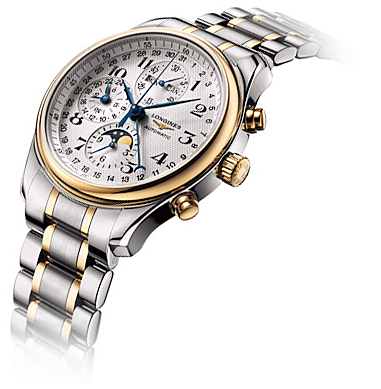 Мужские механический хронограф с автоподзаводом часы Longines The Longines Master Collection L2.773.5.78.7 серебристый нержавеющая сталь + золото 18к — Изображение 4