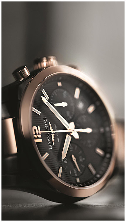Мужские механический хронограф с автоподзаводом часы Longines Conquest Classic L2.786.5.56.7 черный нержавеющая сталь + золото 18к — Изображение 5
