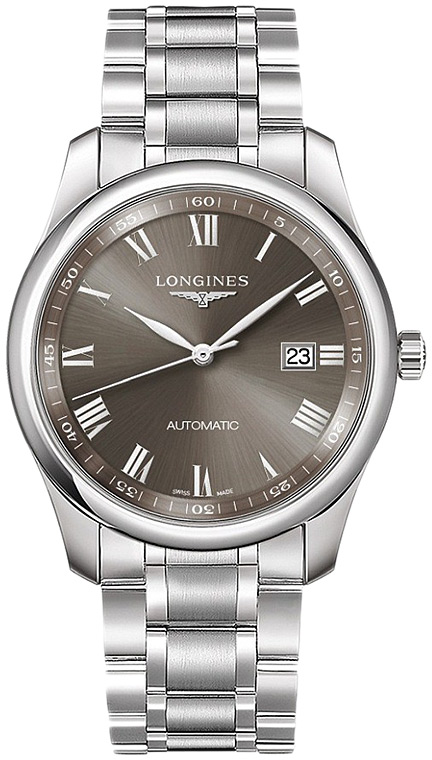 Мужские часы Longines The Longines Master Collection L2.793.4.71.6, механизм механический с автоподзаводом, циферблат серый, браслет нержавеющая сталь — Изображение 1
