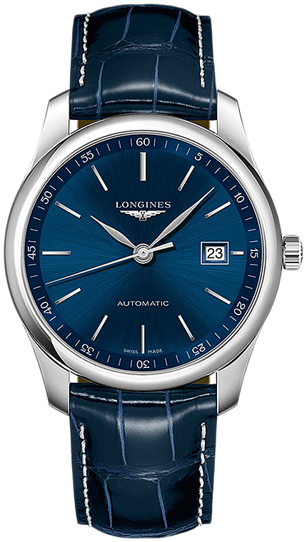 Мужские часы Longines The Longines Master Collection L2.793.4.92.2, механизм механический с автоподзаводом, циферблат синий, браслет кожа — Изображение 1