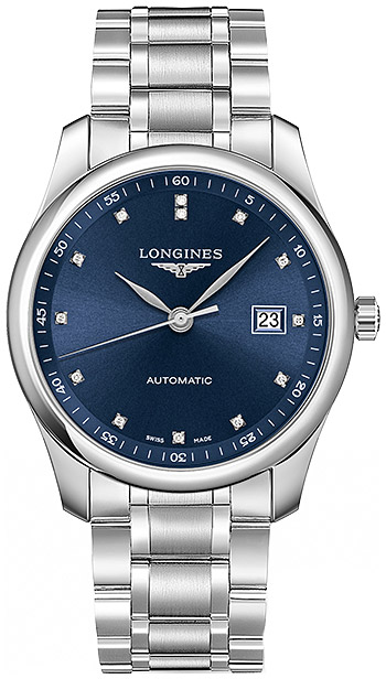 Мужские часы Longines The Longines Master Collection L2.793.4.97.6, механизм механический с автоподзаводом, циферблат синий, браслет нержавеющая сталь — Изображение 1