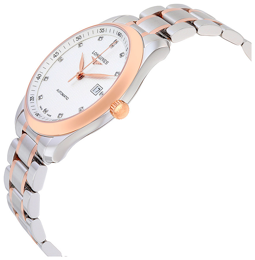 Мужские часы Longines The Longines Master Collection L2.793.5.77.7, механизм механический с автоподзаводом, циферблат серебристый, браслет нержавеющая сталь + золото 18к — Изображение 3