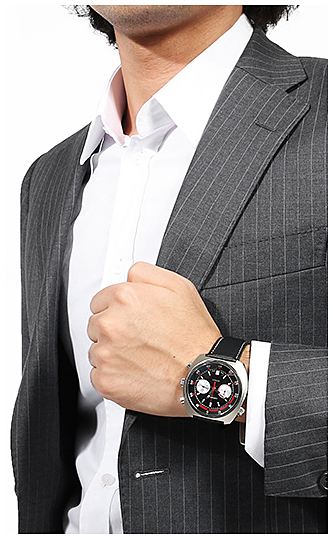 Мужские часы Longines Heritage L2.796.4.52.0, механизм механический хронограф с автоподзаводом, циферблат черный, браслет синтетика — Изображение 4