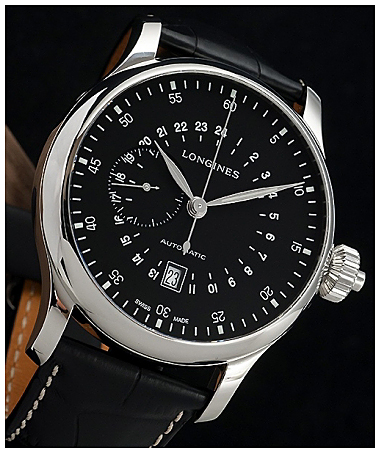 Мужские часы Longines Heritage L2.797.4.53.0, механизм механический хронограф с автоподзаводом, циферблат черный, браслет кожа — Изображение 3