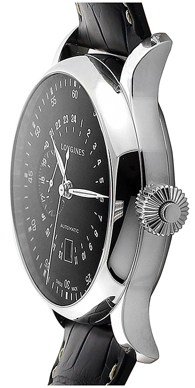 Мужские часы Longines Heritage L2.797.4.53.0, механизм механический хронограф с автоподзаводом, циферблат черный, браслет кожа — Изображение 4