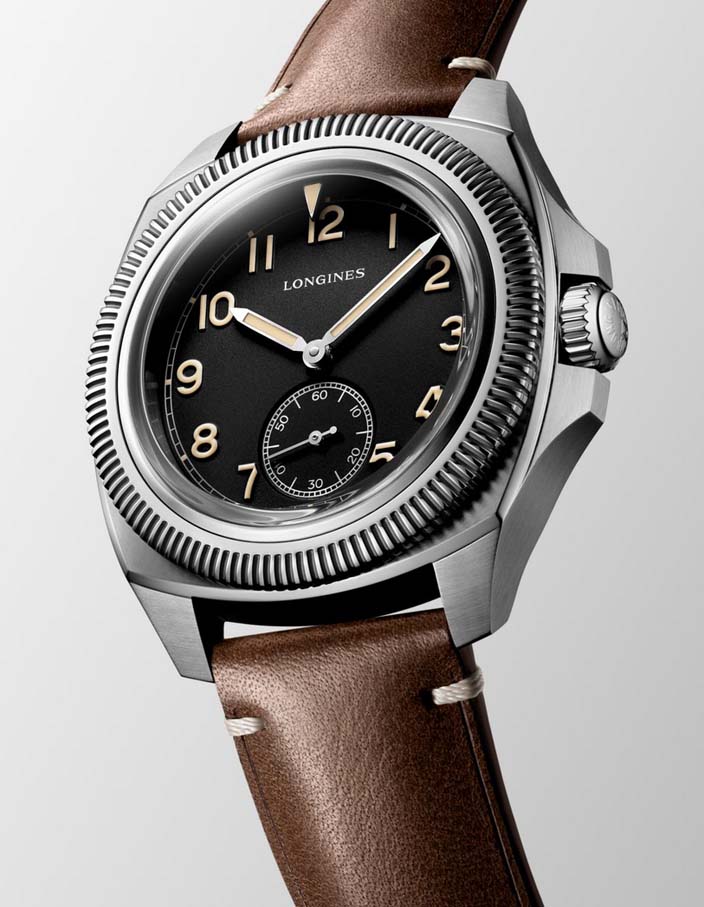 Мужские часы Longines Pilot Majetek L2.838.4.53.9, механизм механический с автоподзаводом, циферблат черный, браслет кожа — Изображение 2