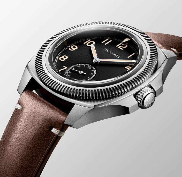 Мужские часы Longines Pilot Majetek L2.838.4.53.9, механизм механический с автоподзаводом, циферблат черный, браслет кожа — Изображение 4