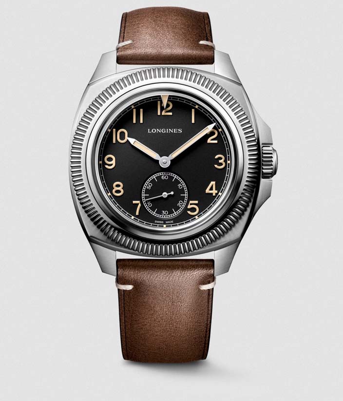 Мужские часы Longines Pilot Majetek L2.838.4.53.9, механизм механический с автоподзаводом, циферблат черный, браслет кожа — Изображение 1