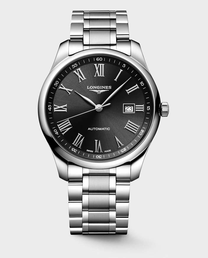 Мужские часы Longines The Longines Master Collection L2.893.4.59.6, механизм механический с автоподзаводом, циферблат черный, браслет нержавеющая сталь — Изображение 1