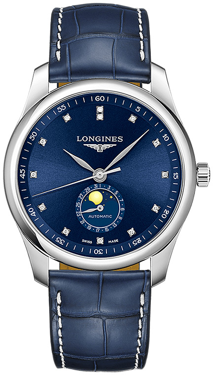 Мужские часы Longines The Longines Master Collection L2.909.4.97.0, механизм механический с автоподзаводом, циферблат синий, браслет кожа — Изображение 1