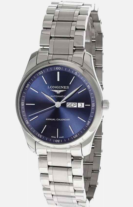 Мужские часы Longines The Longines Master Collection L2.910.4.92.6, механизм механический с автоподзаводом, циферблат синий, браслет нержавеющая сталь — Изображение 2