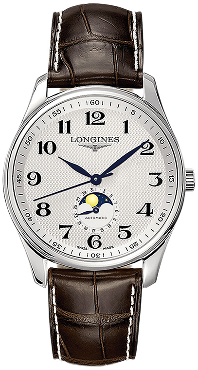 Мужские часы Longines The Longines Master Collection L2.919.4.78.3, механизм механический с автоподзаводом, циферблат серебристый, браслет кожа — Изображение 1